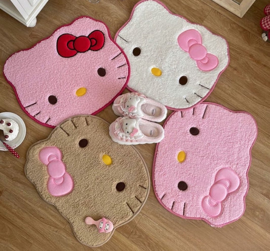 Hello kitty Shaped Bathroom Rugs, Ultra Soft & Absorbent Bath Rugs, 18.9x 22.8 Inch