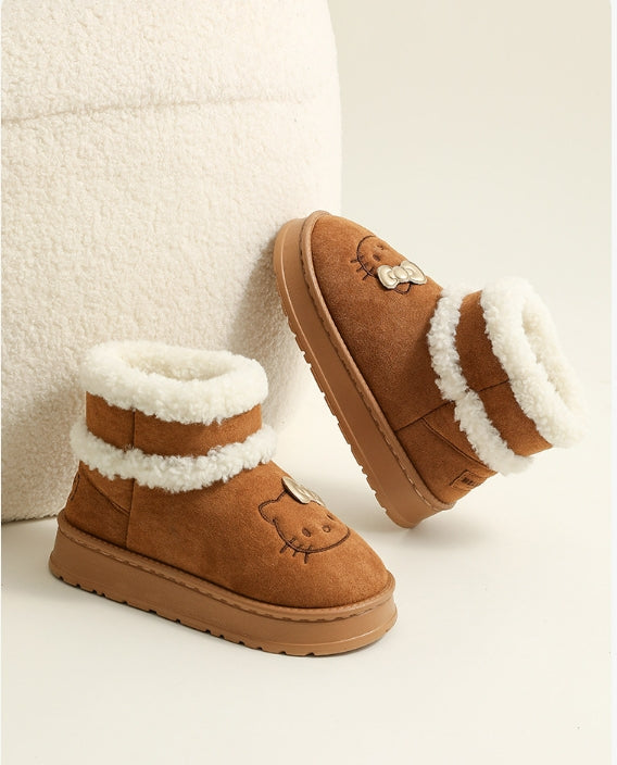 Hello Kitty Winter Snow Boots Cute Fluffy Boots Shoes