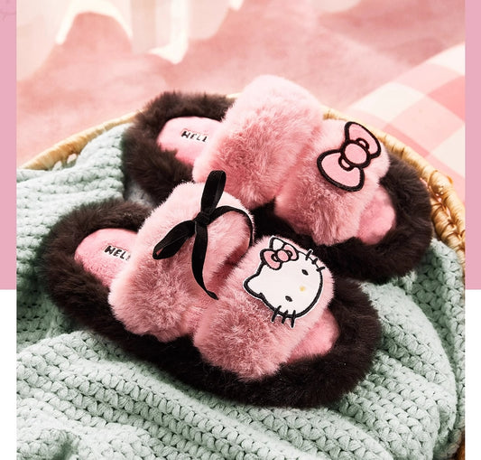 Sanrio Plush Fluffy Slippers Girls home slippers