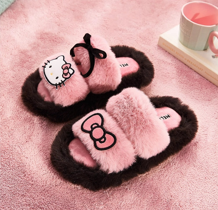 Sanrio Plush Fluffy Slippers Girls home slippers