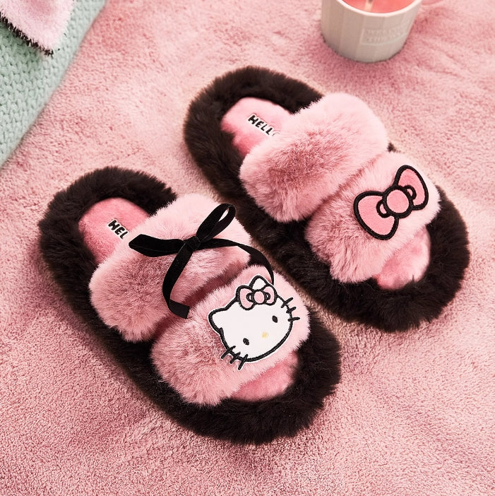 Sanrio Plush Fluffy Slippers Girls home slippers