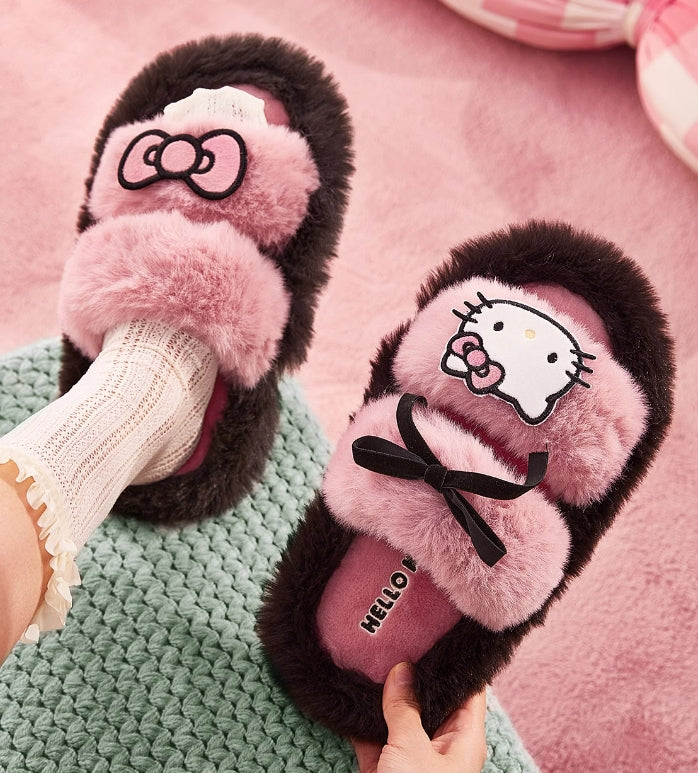 Sanrio Plush Fluffy Slippers Girls home slippers