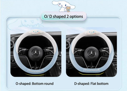 Sanrio  My Melody Cinnamoroll  Fuzzy Plush Soft Car Steering Wheel Cover (Standard 14.5" - 15")