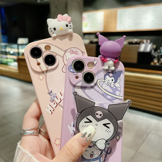 Kuromi and Hello Kitty Astronaut phone case