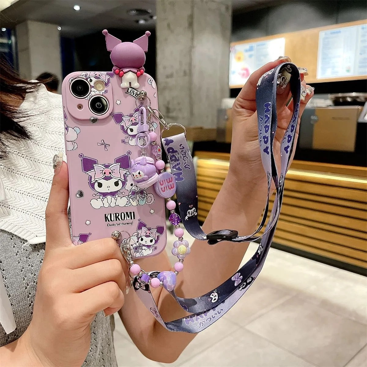 Kuromi with Cute bear phone case