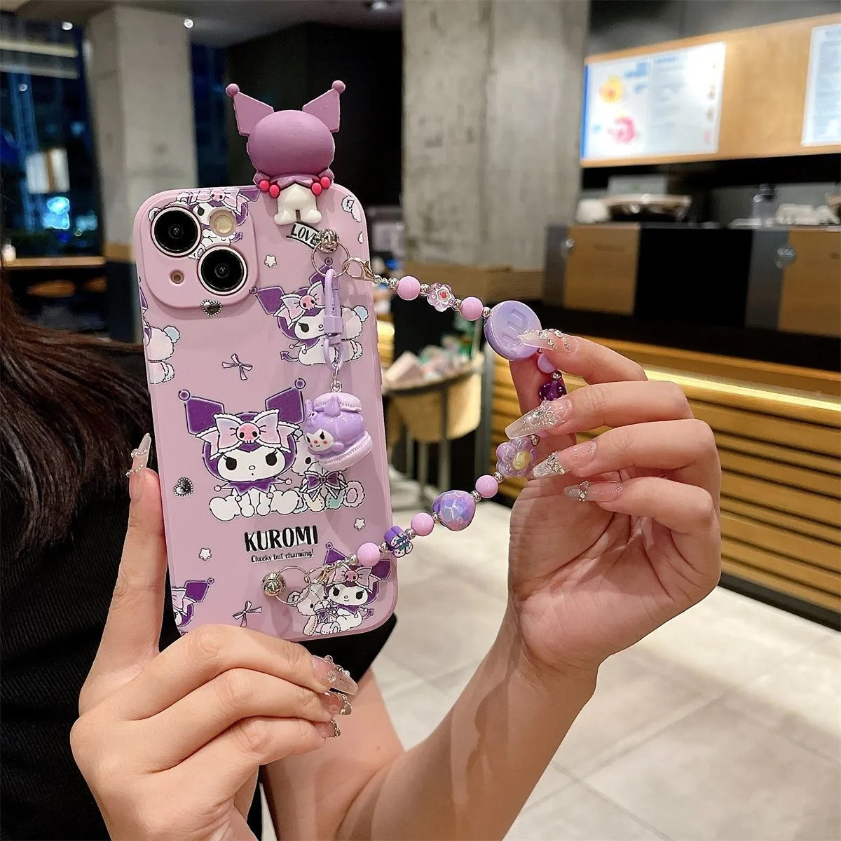 Kuromi with Cute bear phone case