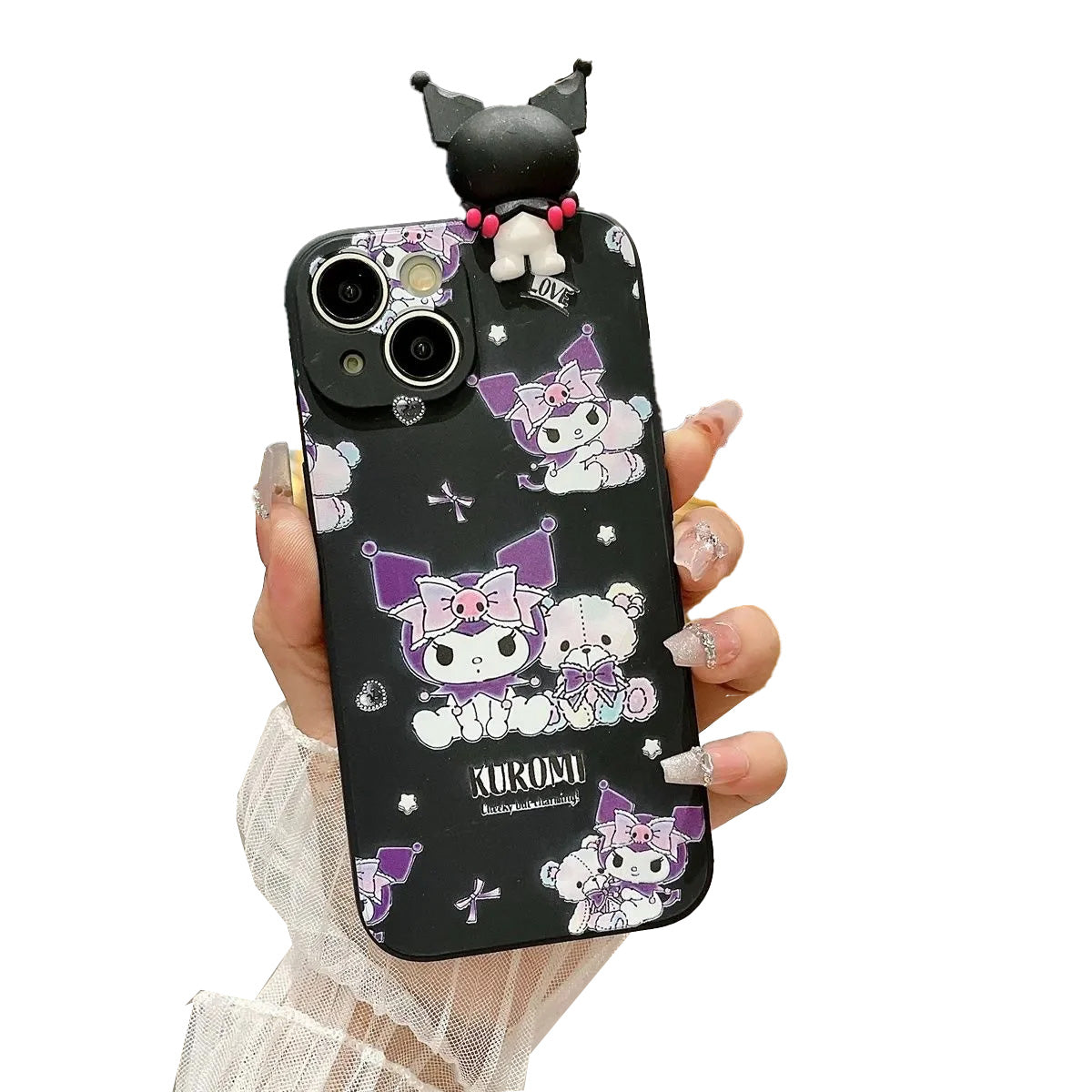 Kuromi with Cute bear phone case Joykawaii Kuromi with Cute bear phone case Joykawaii