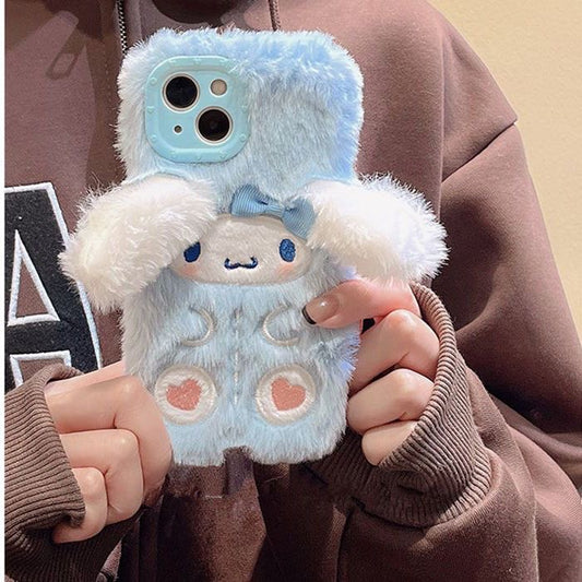My melody Cinnamoroll Furry iPhone Case