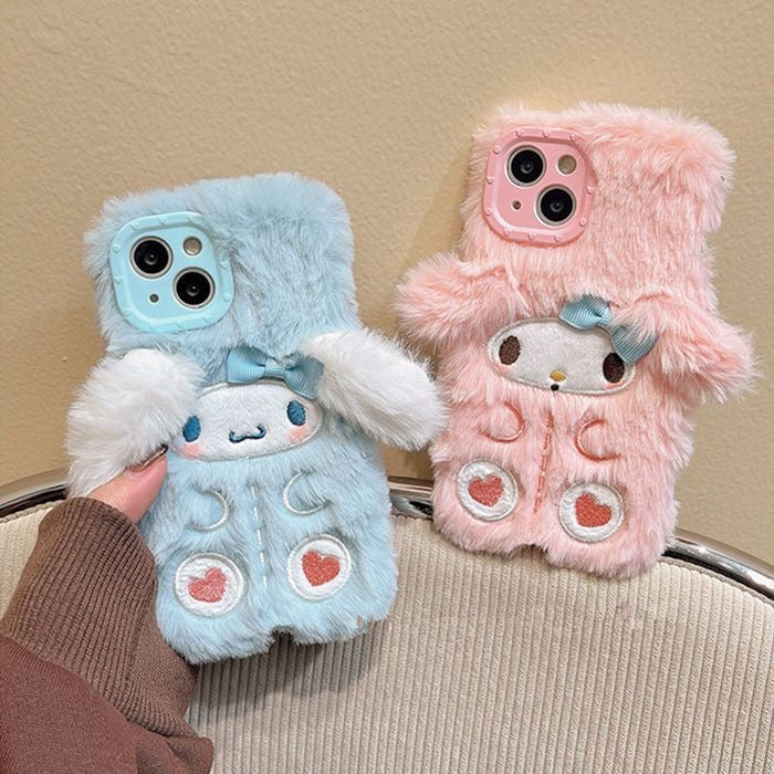 My melody Cinnamoroll Furry iPhone Case