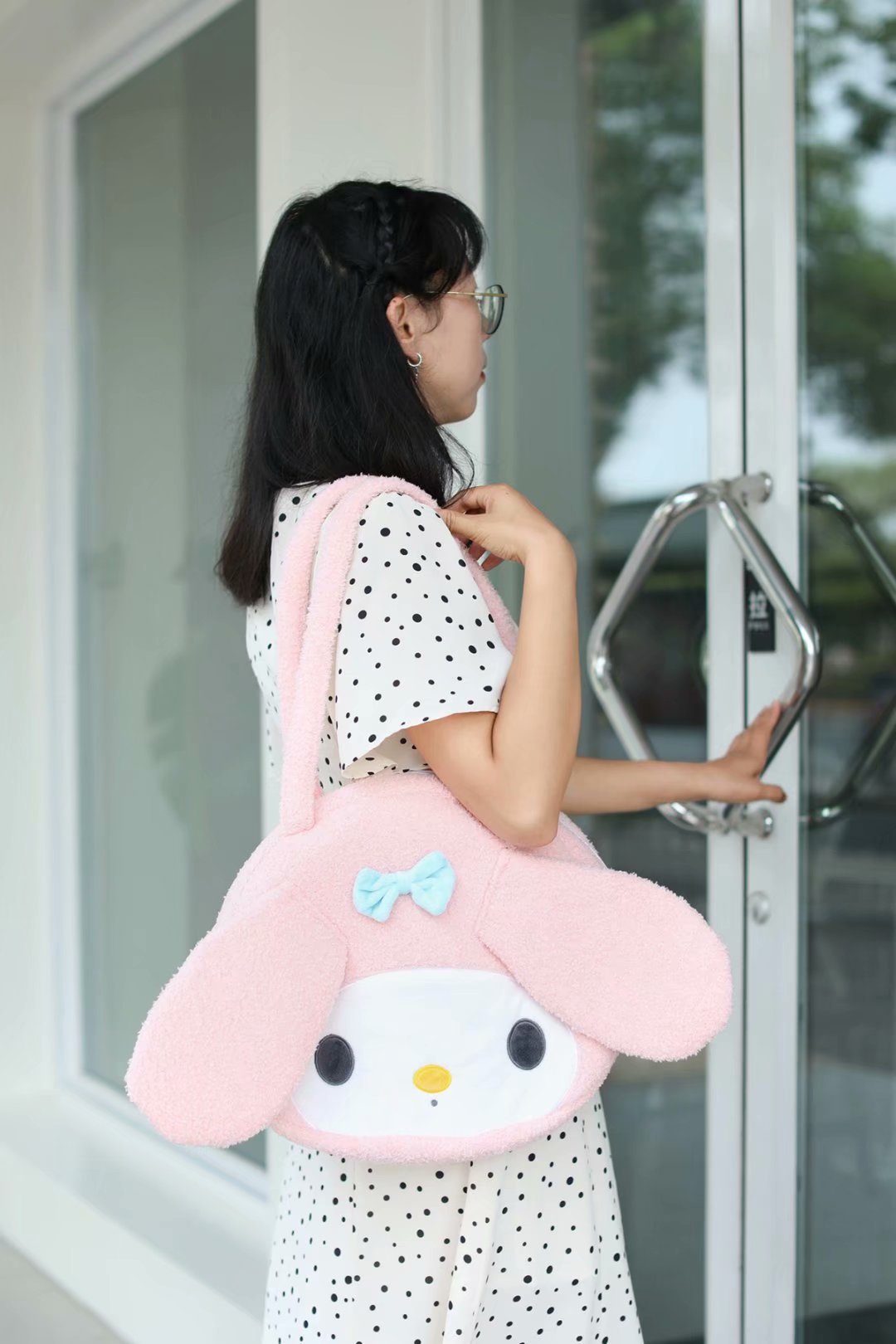 Kuromi My melody Plush shoulder bag, makeup bag