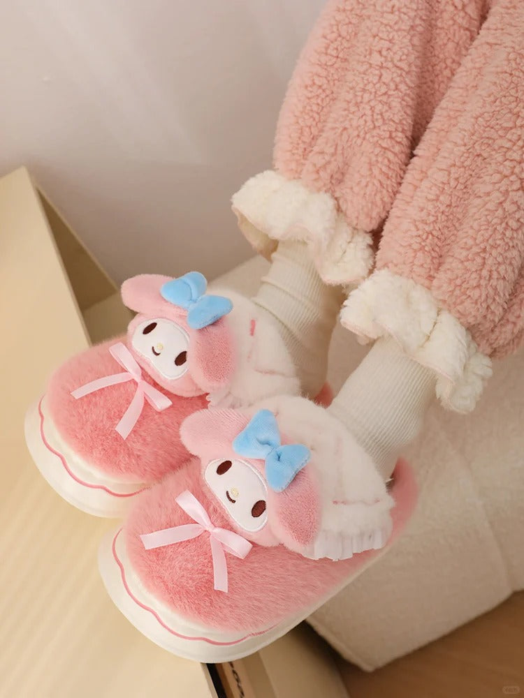 Sanrio Plush Fluffy Slippers House Slippers