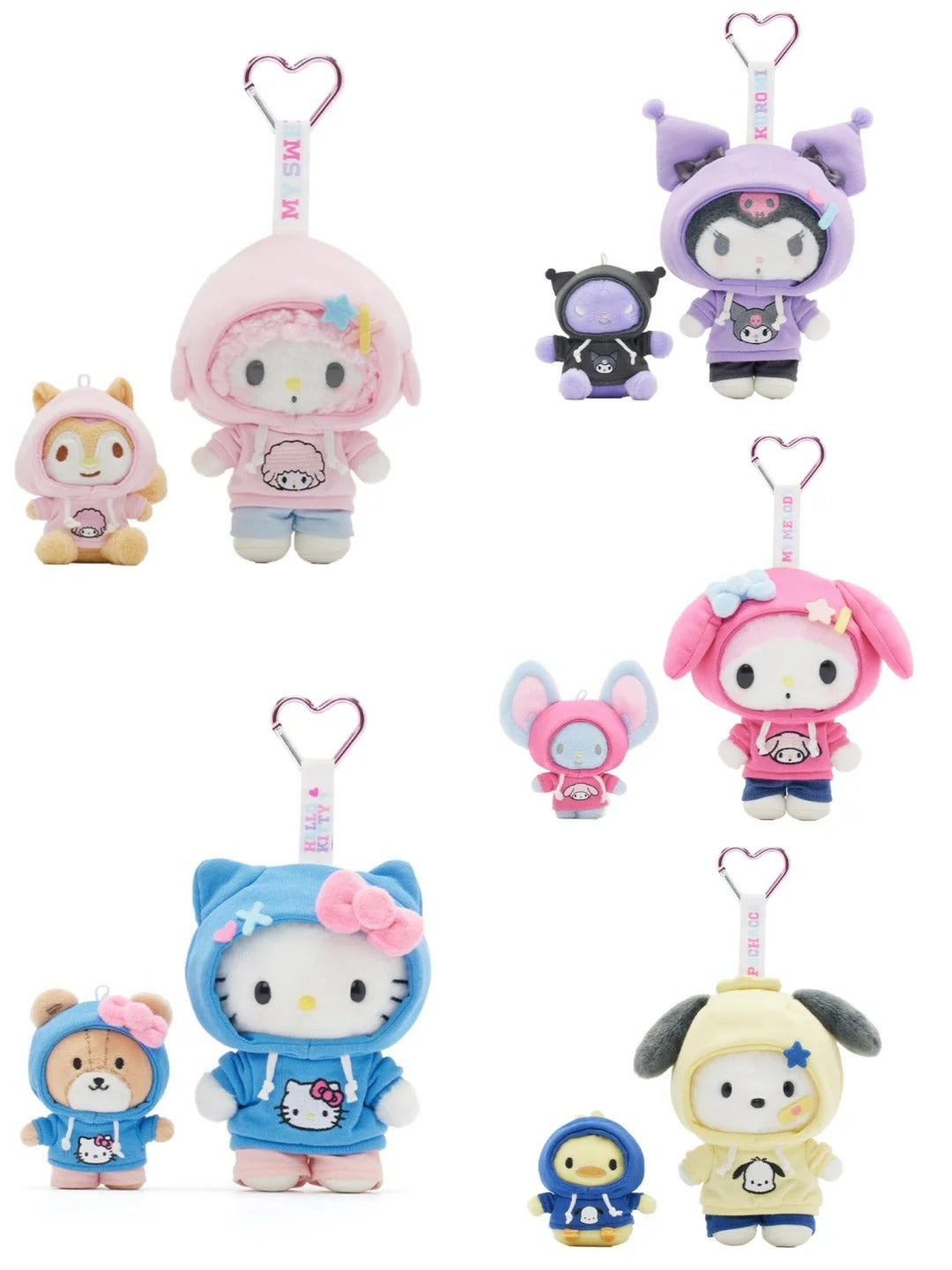 Sanrio Citywalk Pendant Set Plush keychains and Brooch