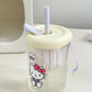 Sanrio Glass Cup With tea strainer and straw 450ml