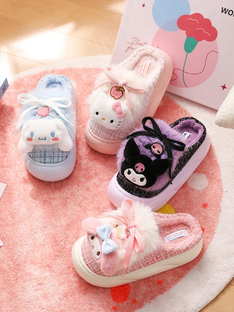 Sanrio Plush Fluffy Slippers House Slippers