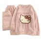 Hello Kitty  fuzzy Long Sleeve Lounge wear  Pajama Set