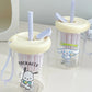 Sanrio Glass Cup With tea strainer and straw 450ml