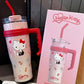 Sanrio Character Vacuum Cup  with Straw Handle 1200ml