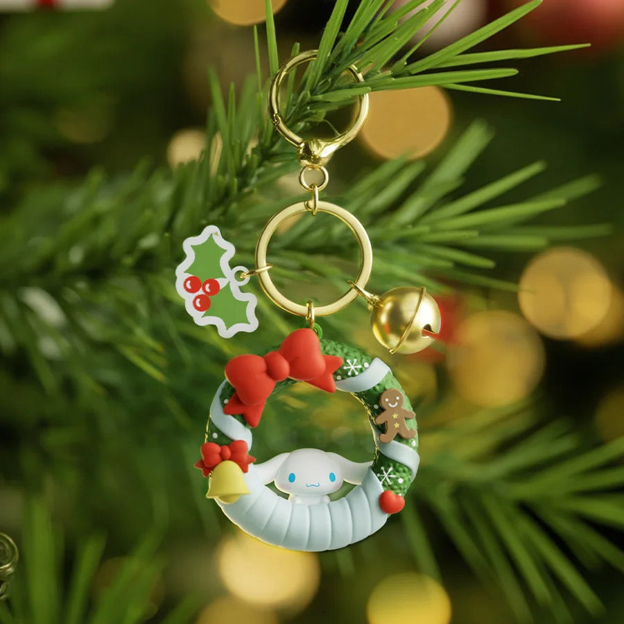 Sanrio Christmas Wreath Keychain