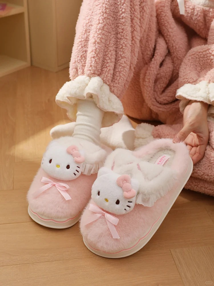 Sanrio Plush Fluffy Slippers House Slippers