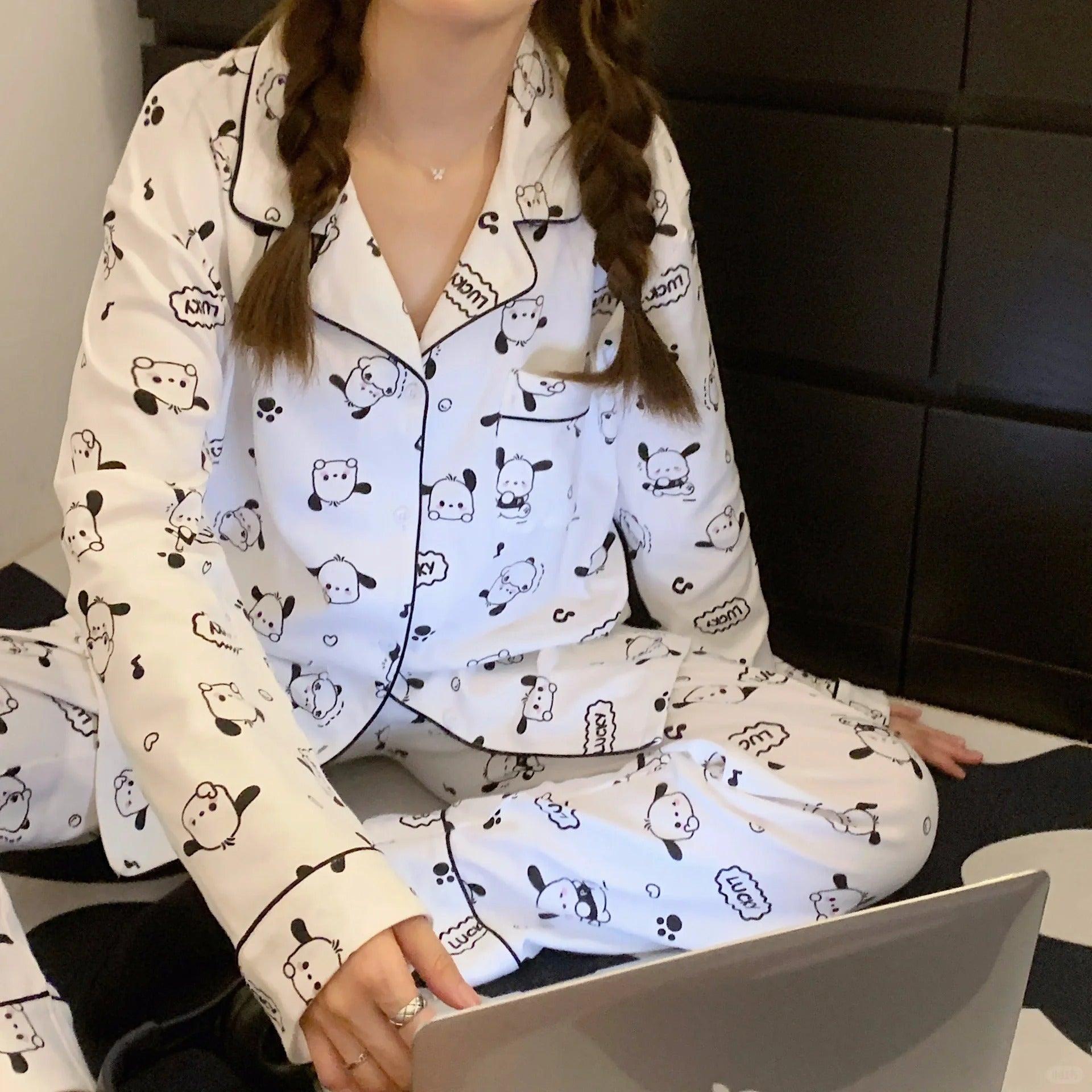 Buy Shopbloom Premium Cotton-Flannel Print Long Sleeve Women's Night Suit |  Lounge Wear - Grey Online