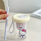 Sanrio Glass Cup With tea strainer and straw 450ml