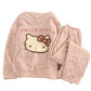 Hello Kitty  fuzzy Long Sleeve Lounge wear  Pajama Set