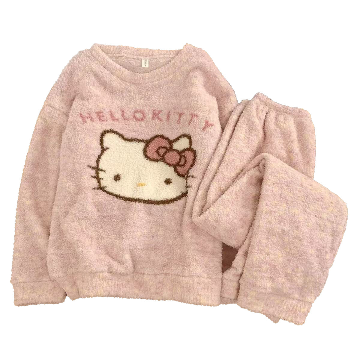 Hello Kitty  fuzzy Long Sleeve Lounge wear  Pajama Set