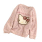 Hello Kitty  fuzzy Long Sleeve Lounge wear  Pajama Set