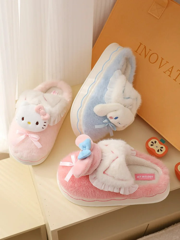 Sanrio Plush Fluffy Slippers House Slippers