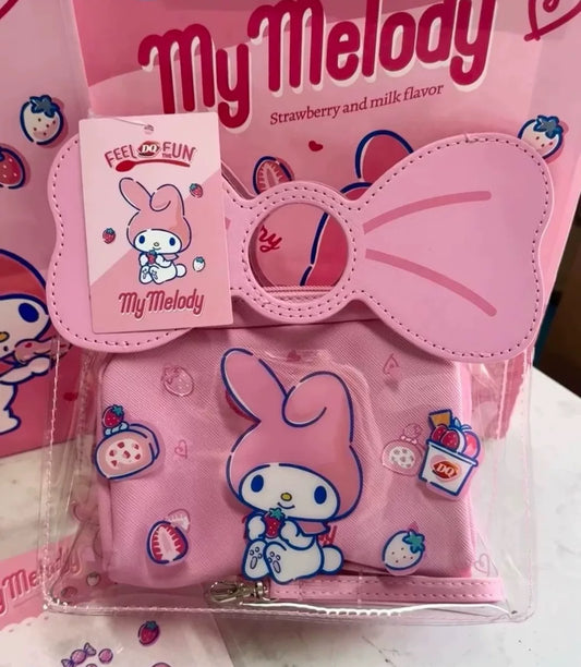 Limited  My melody  & DQ My melody transparent jelly crossbody bag