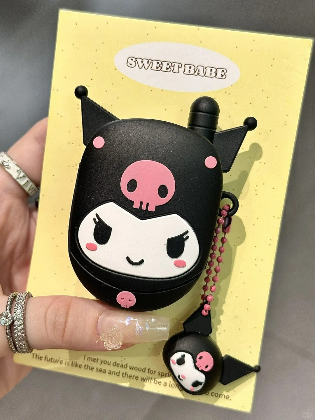 Kuromi Flip Phone Shape Silicone AirPods Case