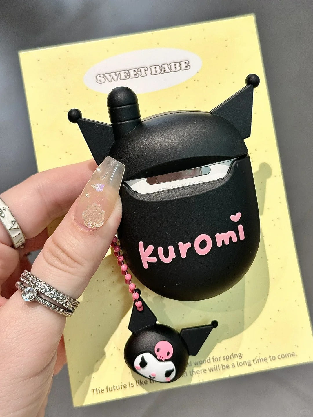 Kuromi Flip Phone Shape Silicone AirPods Case