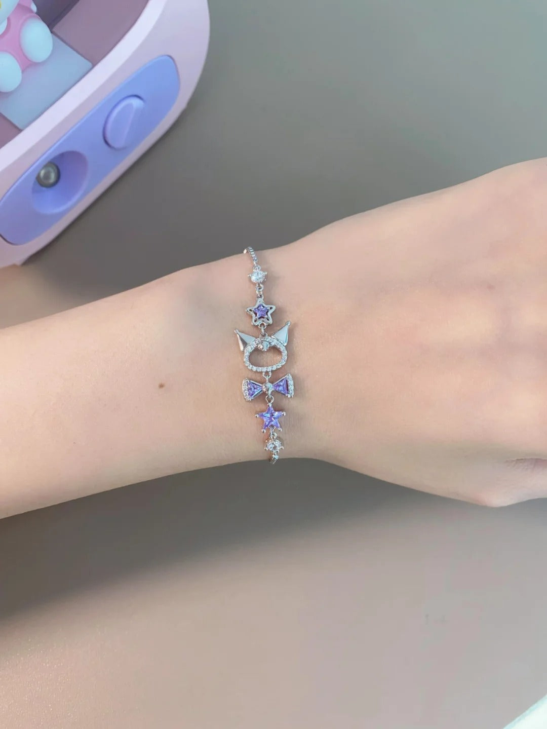 Sanrio Sterling Silver Cute Bracelet  Birthday Christmas Jewelry Gifts for Women Girls（gift box)