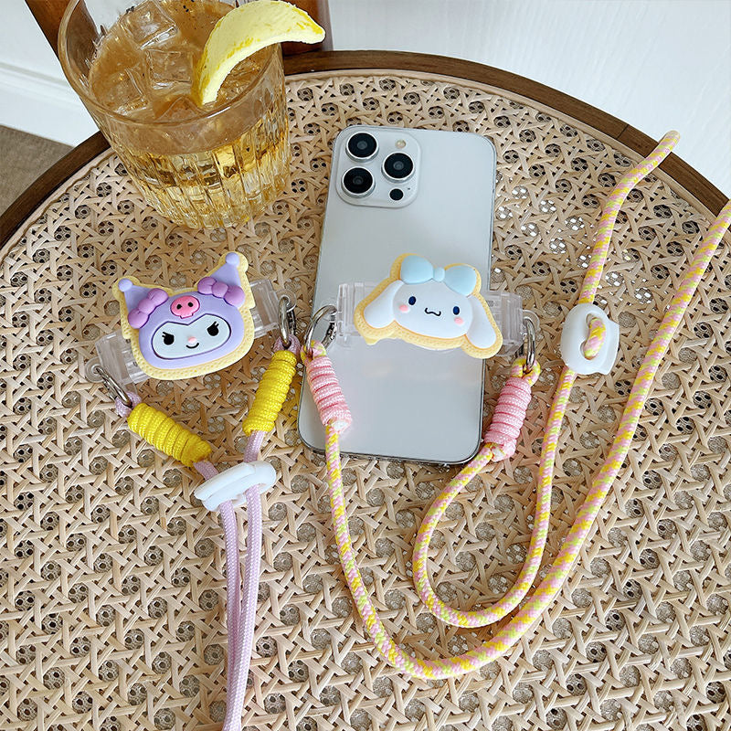 Kuromi and Cinnamoroll  Phone Back Clip with Shoulder Strap