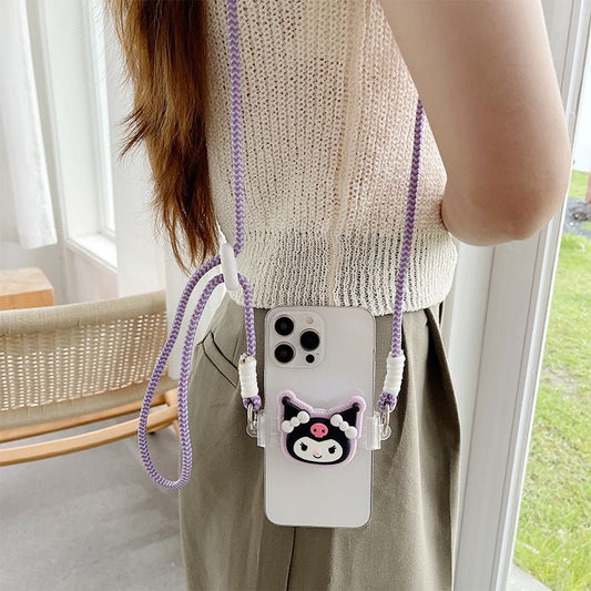 Kuromi and Cinnamoroll  Phone Back Clip with Shoulder Strap