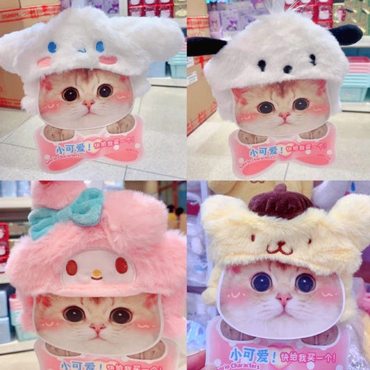 Sanrio Fluffy Headwear For Pets,cute cat hat
