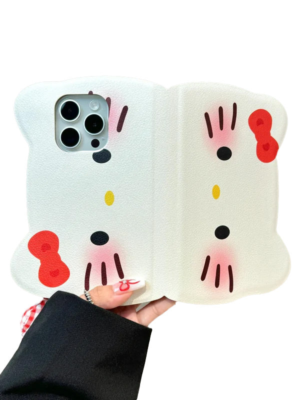 Hello Kitty Flip phone case with heart pendant – Joykawaii Hello Kitty Flip phone case with heart pendant – Joykawaii