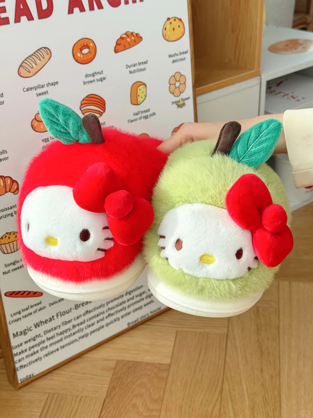 Hello Kitty Apple Home Slippers Fluffy Shoes Indoor Slippers