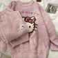 Hello Kitty  fuzzy Long Sleeve Lounge wear  Pajama Set