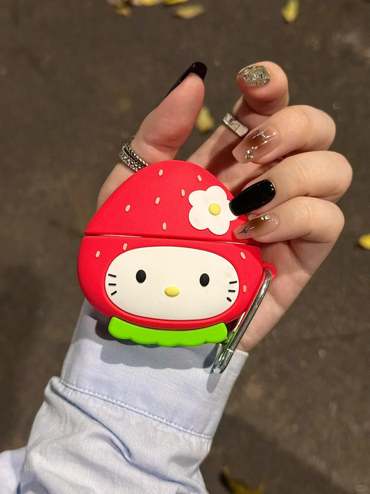Hello kitty Strawberry Silicone AirPods Earphone Case