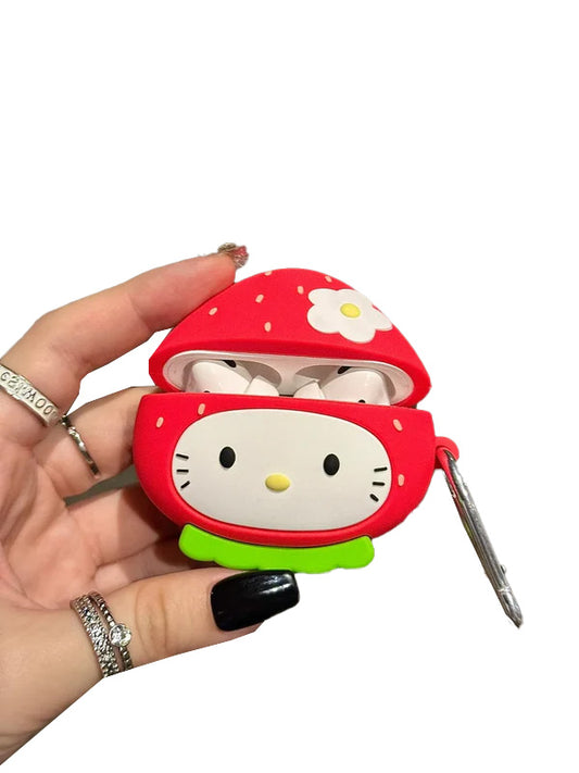 Hello kitty Strawberry Silicone AirPods Earphone Case
