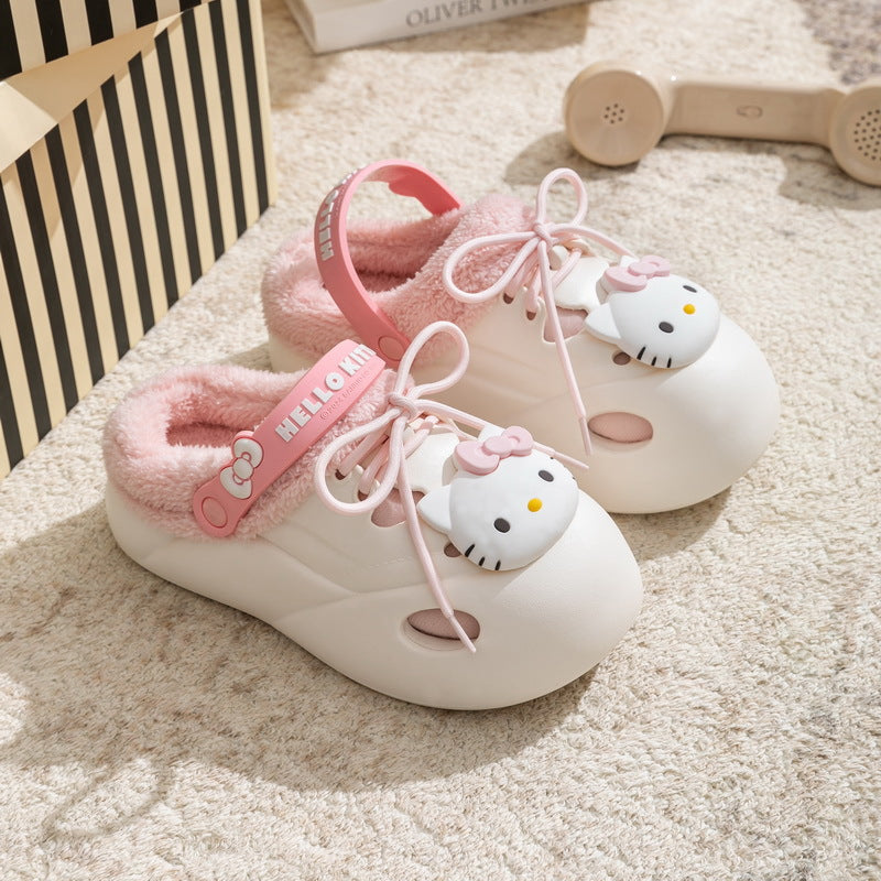 Sanrio Clogs Platform plush Shoes Slippers Winter Warm Plush