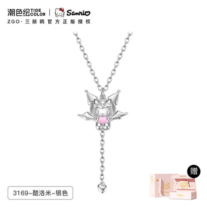 Kuromi and Hello Kitty Love Angel Necklace with Gift Box