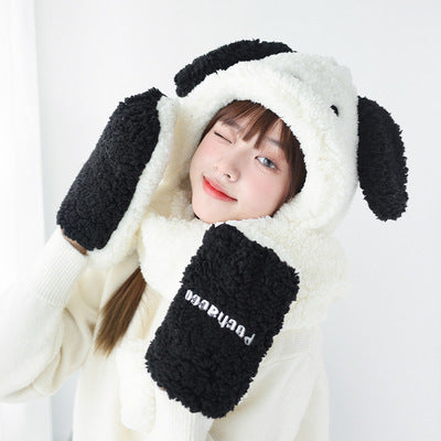 Sanrio Hat with Scarf Hat Winter Warm Accessory Outfits