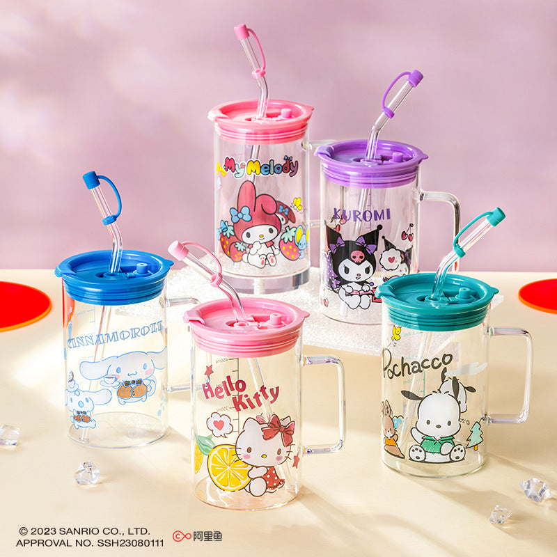 Newest Sanrio My melody Glass Cup With Lid