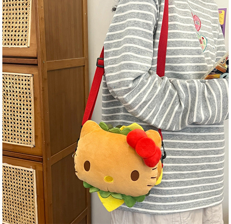 hello kitty burger backpack Hello Kitty Hamburger Plush Bag – Joykawaii