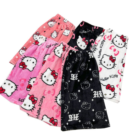 Hello Kitty Women Pajama Shorts Stretch Strip Sleepwear Pj Bottoms Sleep Shorts