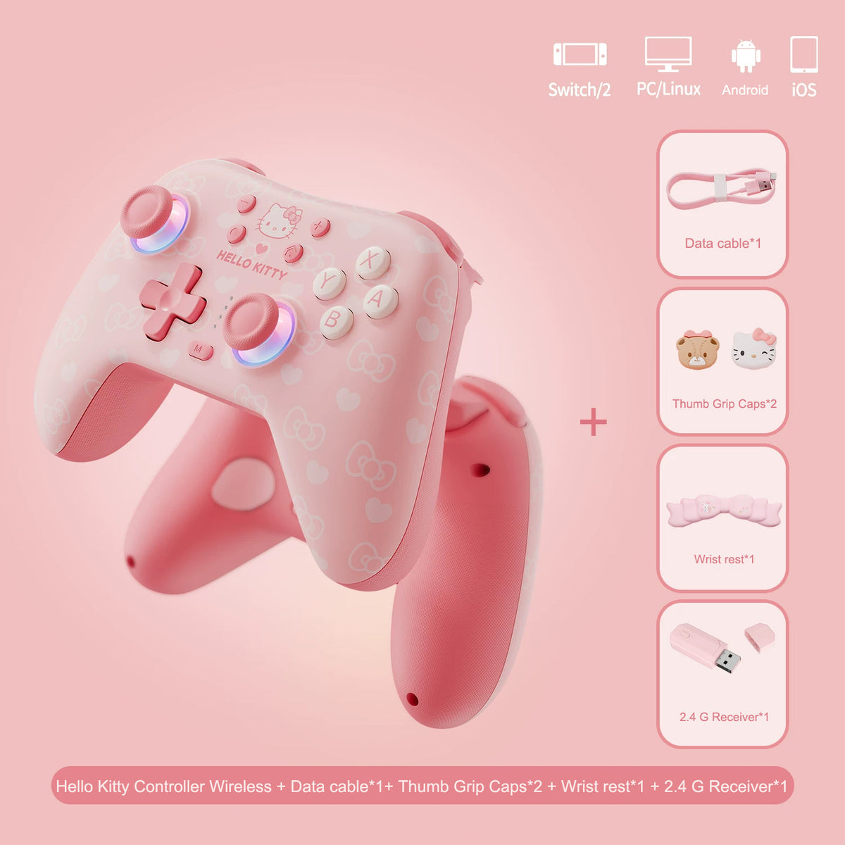 Hello Kitty Switch Controller Wireless for Switch 2/1/OLED/Lite PC