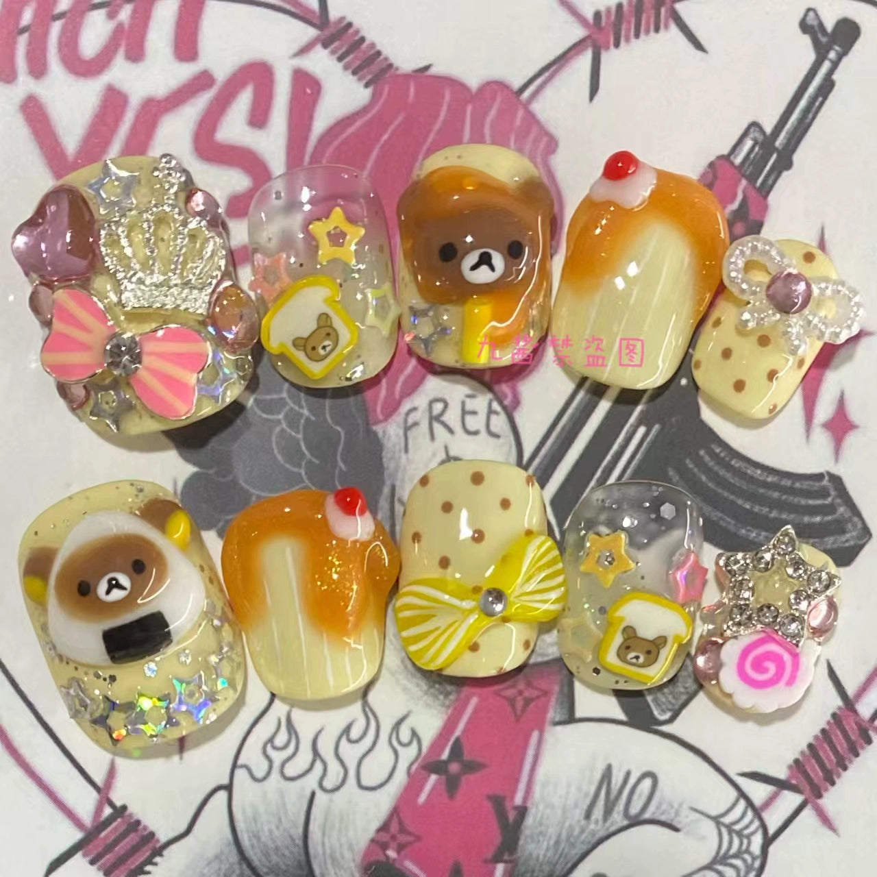 Handmade Rilakkuma Press-On Nail