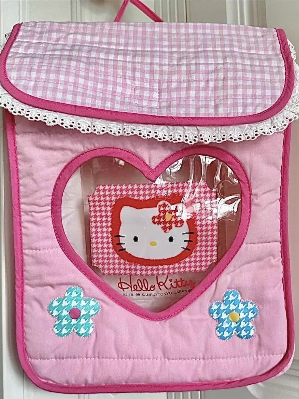 Hello Kitty Houndstooth Storage Bag Hanging Bag